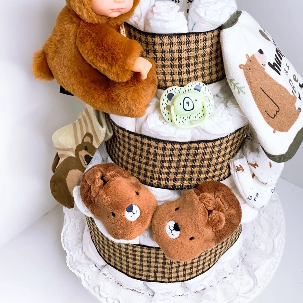 Teddy Bear Diaper Cake